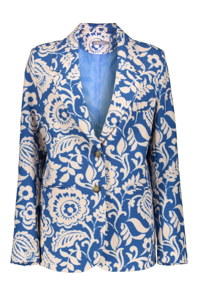 BLAZER MET BLOEMENPRINT 45052 32 625 blue/off-white